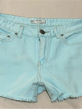 Free People Pastel Blue Denim High-Rise Shorts